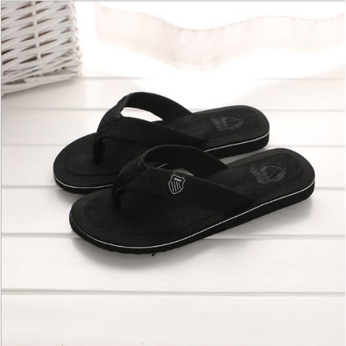 Summer Flip Flop Slippers - Black