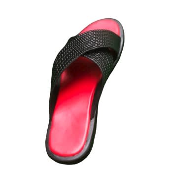 Yomitan - Men Woven Leather Cross Slippers - Black