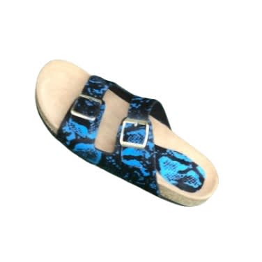 Male Blue Animal Skin Two-buckle Birkenstock Slide