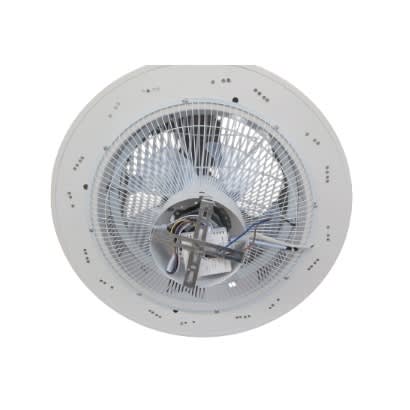 Acrylic Circular Semi Flush Mount Lighting Led Ceiling Fan Lamp + Remote Control