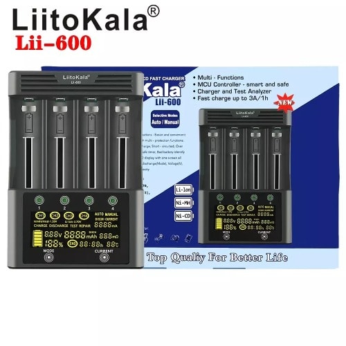 Liitokala Lii-600 Smart Battery Charger With Lcd Display