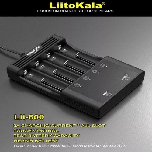 Liitokala Lii-600 Smart Battery Charger With Lcd Display