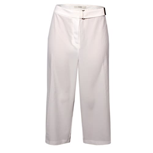 Ladies Eyelet Detail Cropped Trousers - White