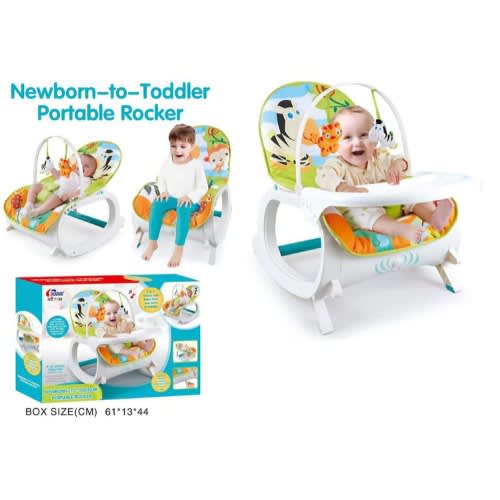 Newborn-to-toddler White Baby-rocker Cum Bouncer With Vibrations & 12 Musical Rhymes