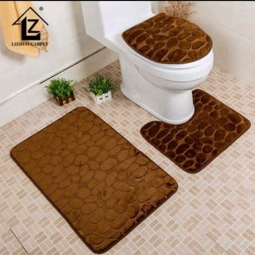 Bathroom Floor Rug Foot Mat Set - 3 Pieces