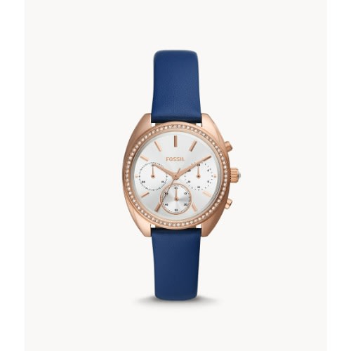 Vale Chronograph Blue Leather Watch