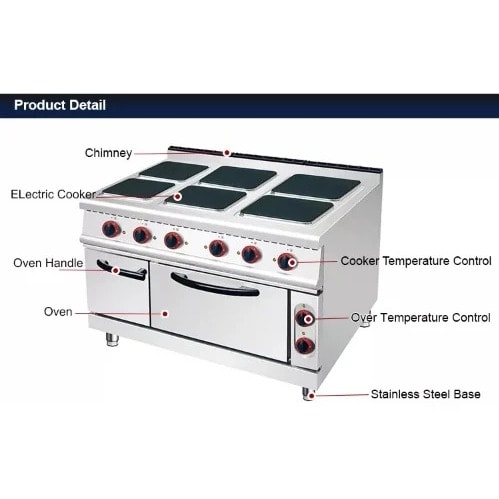 Electric Cooker With Oven -6 Plates-380v