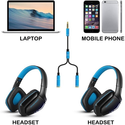 3.5mm Audio Mic Splitter 1 Male To 2 Female Jack 3.5 Extension Cable
