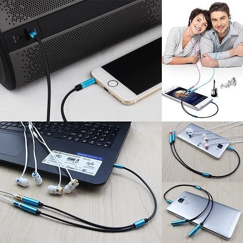 3.5mm Audio Mic Splitter 1 Male To 2 Female Jack 3.5 Extension Cable