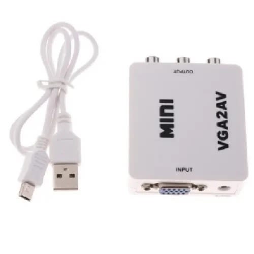 1080p Mini Vga To Av Rca Converter With 3.5mm Audio/video Adapter