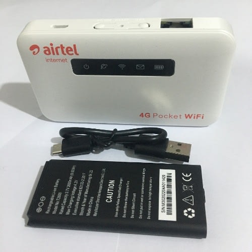 Airtel - 4G LTE Mobile WiFi With LAN Port - 10 Hours Battery & 25GB Data Sim Card