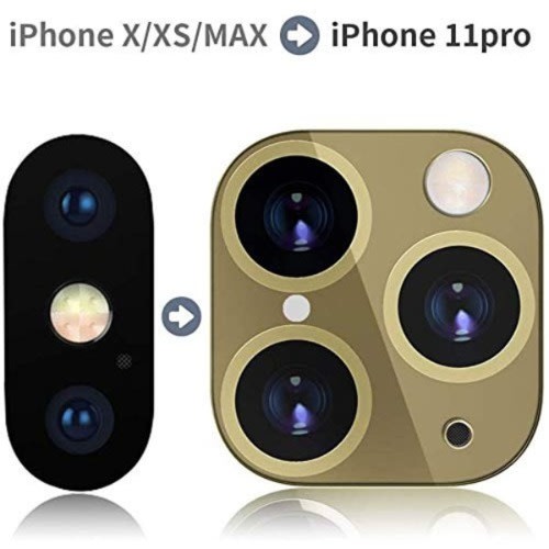 iPhone X - xs - xs Max Camera Lens Protector And Instant Upgrade To Pro 11 Max- Gold
