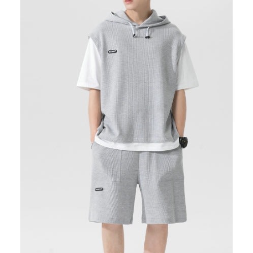 Hooded Short-sleeved Suit Men's T-shirt