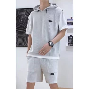 Hooded Short-sleeved Suit Men's T-shirt
