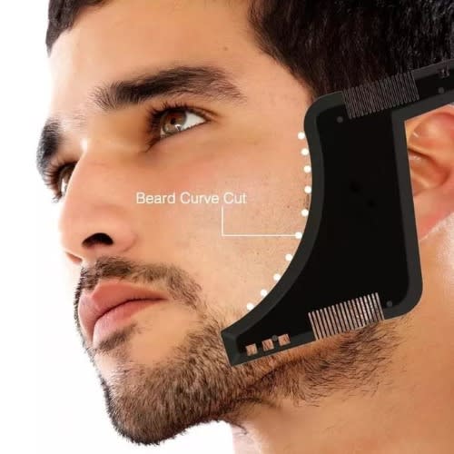 Professional Beard Shaping Tool And Trimming Template Comb - Black