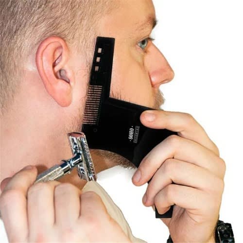 Professional Beard Shaping Tool And Trimming Template Comb - Black