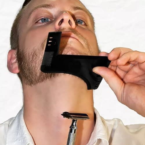 Professional Beard Shaping Tool And Trimming Template Comb - Black