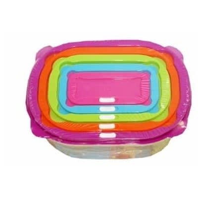 Plastic Storage Bowls With Lids - Multicolour - 5 Pieces
