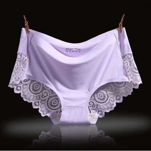 Women Underwear Seamless Silk Lace Panties - 4 Pieces