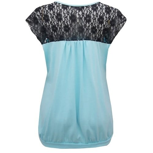 Cowl Neck Lace Sleeve Top