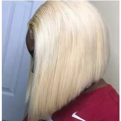 Human Hair Bob wig With Kim-k Closure- Blonde