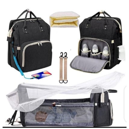 Diaper Baby Bag With Bed, Usb And Mosquito Net