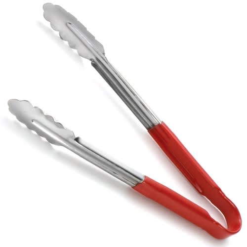 Stainless Steel Kitchen Cooking Picker Tong With Red Grip