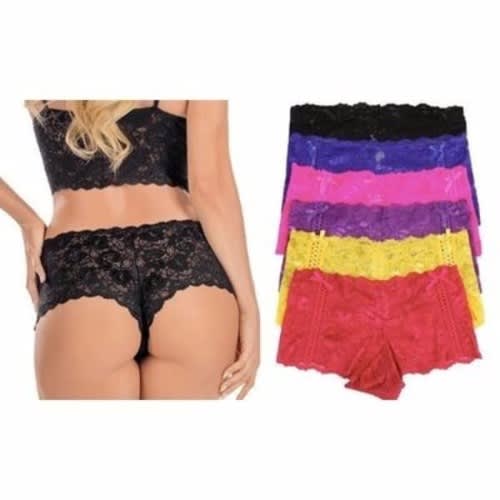 6 Pack Lace Panties - Multicolour