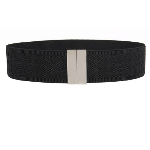Ladies Black & Silver Elastic Belt