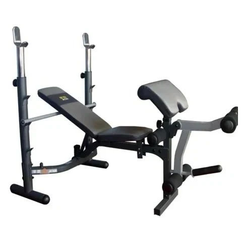 Commercial Bench Press With 50 Kg Barbell With Curl Pad