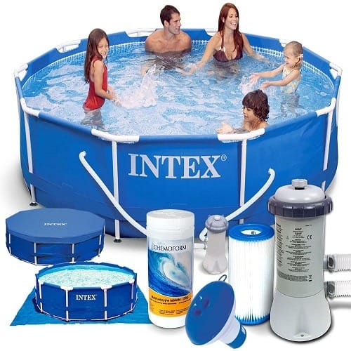 Metal Frame Round Swimming Pool With Filter Pump - 10ft