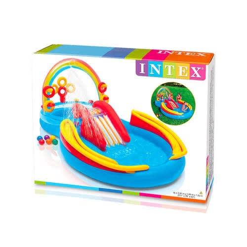 Rainbow Waterfall Ring Inflatable Pool For Children with Free Pump