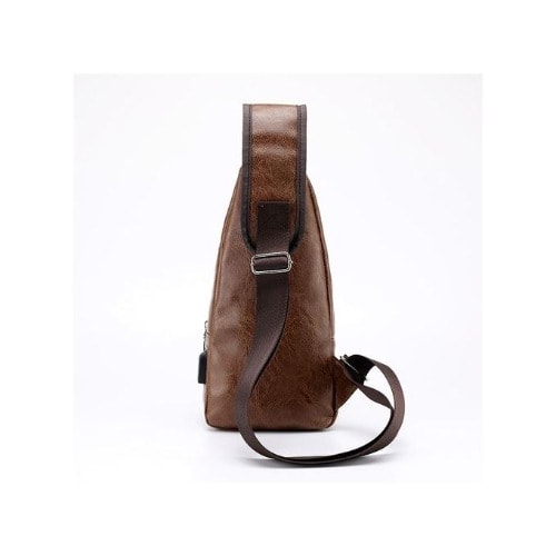 Crossbag With USB Charging Port - Brown