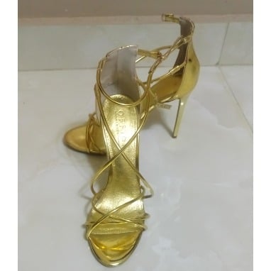 Strappy Gold Heeled Sandals