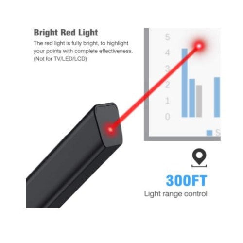 Dinofire, Rf 2.4 Ghz Black Remote Control For Powerpoint Presentations