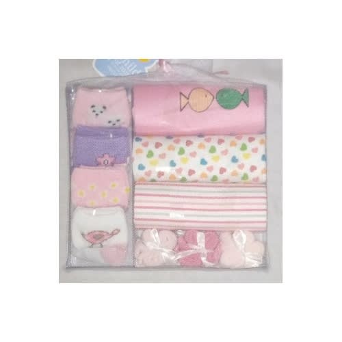 10 In 1 Unisex New Born Gift Pack Bodysuits - Pink Variant