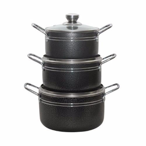 Non Stick Cooking Pots - 3 Sets