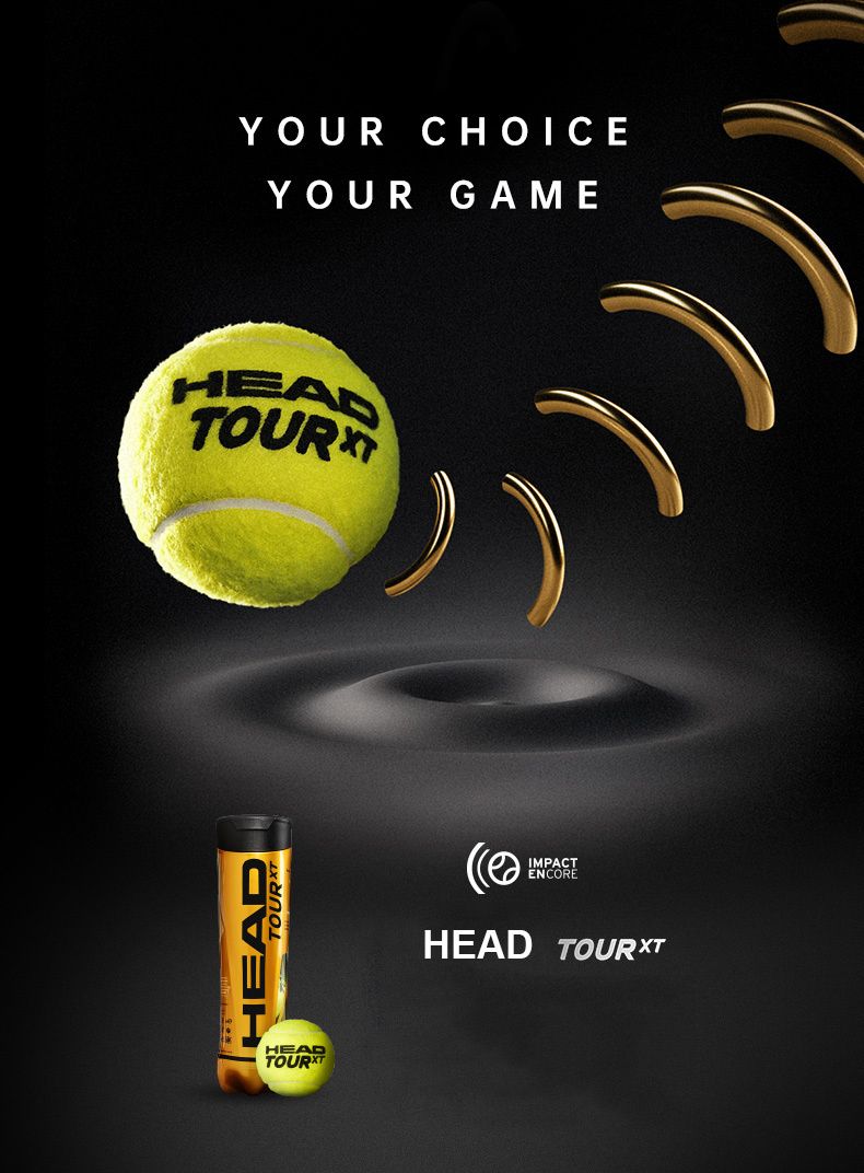 Tubes Professional Original HEAD Tennis Balls Tennis TOUR XT HEAD Training Balls Tenis Ball Tennis Trainer Pelotas Tennisballen