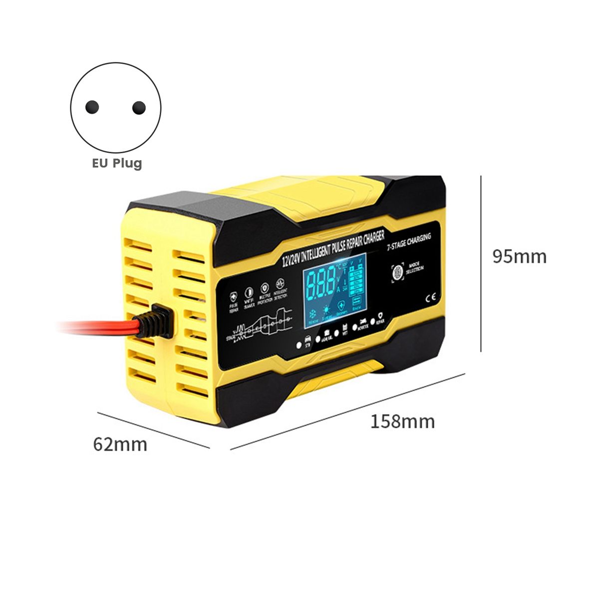 12V 24V Fully Automatic Smart Charger 10AHigh Power