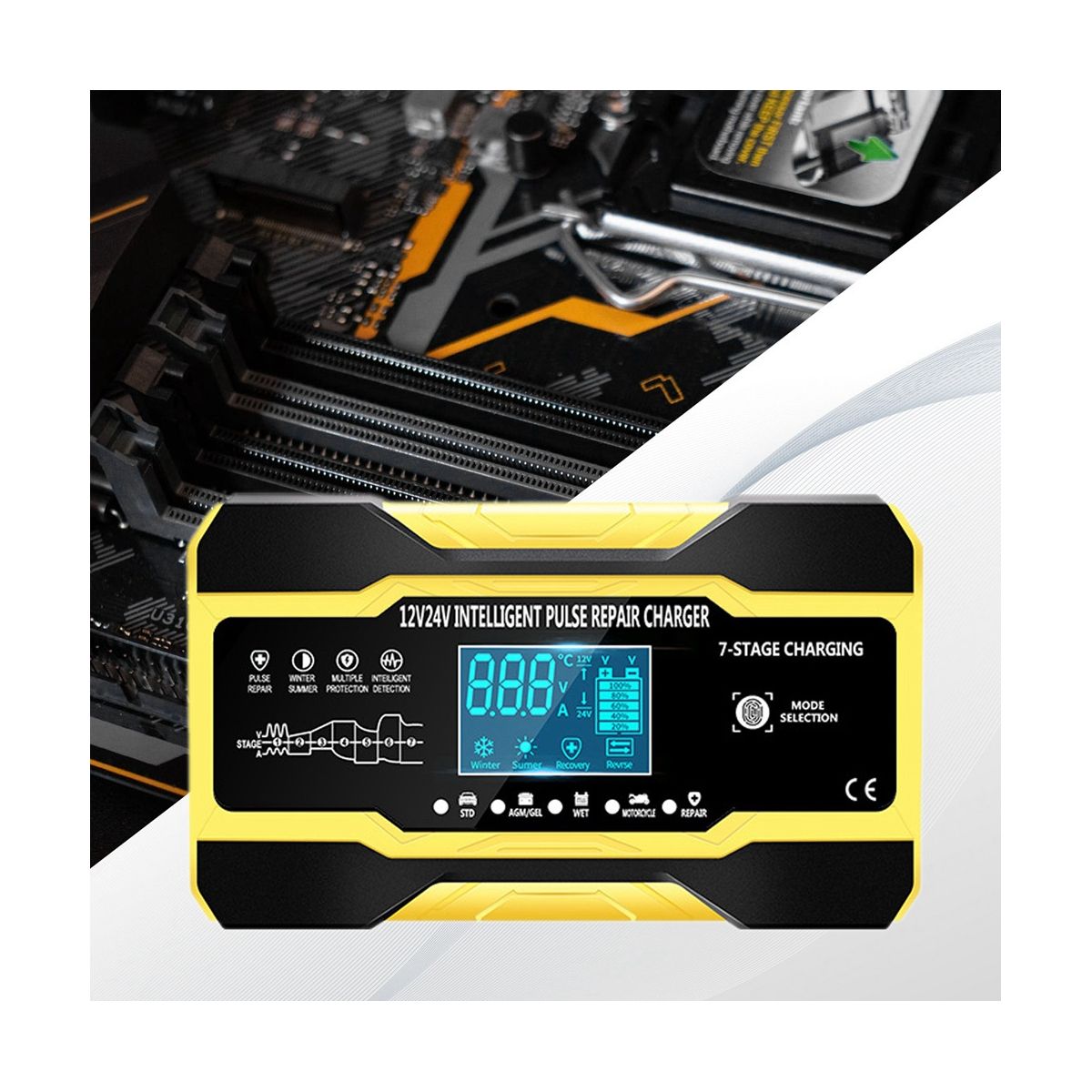 12V 24V Fully Automatic Smart Charger 10AHigh Power