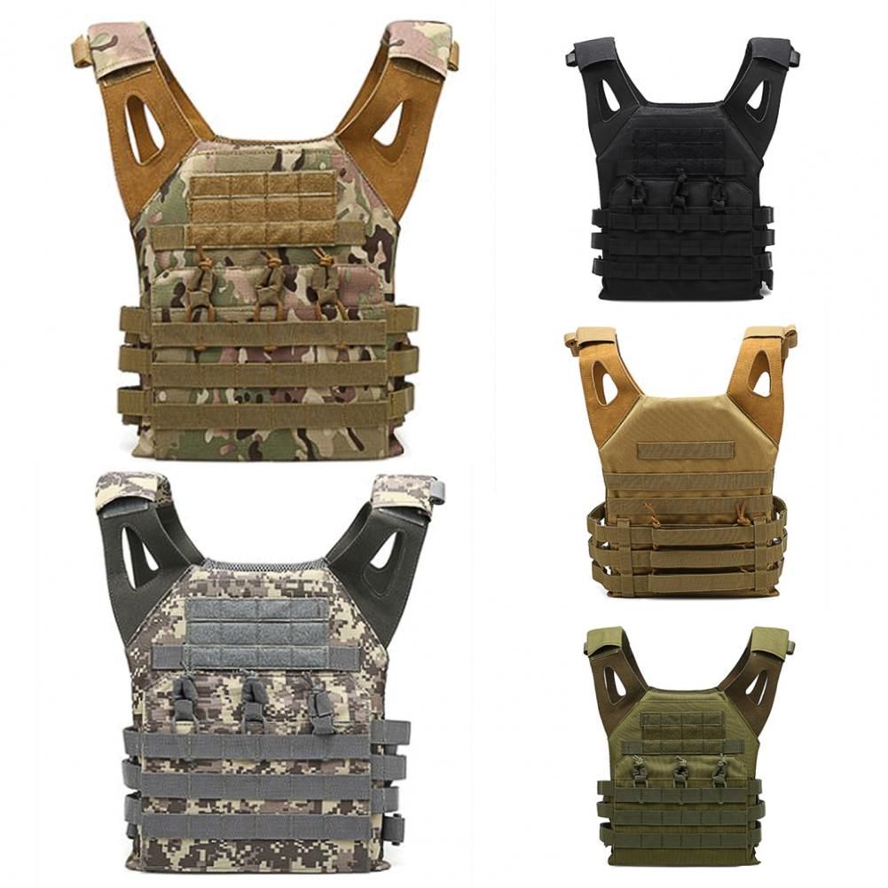 Self Heating Vest Hunting Adjustable Wear-resistant Combat Protective Ultra-Light Loading Capacity Molle Vestes For Hiking Black