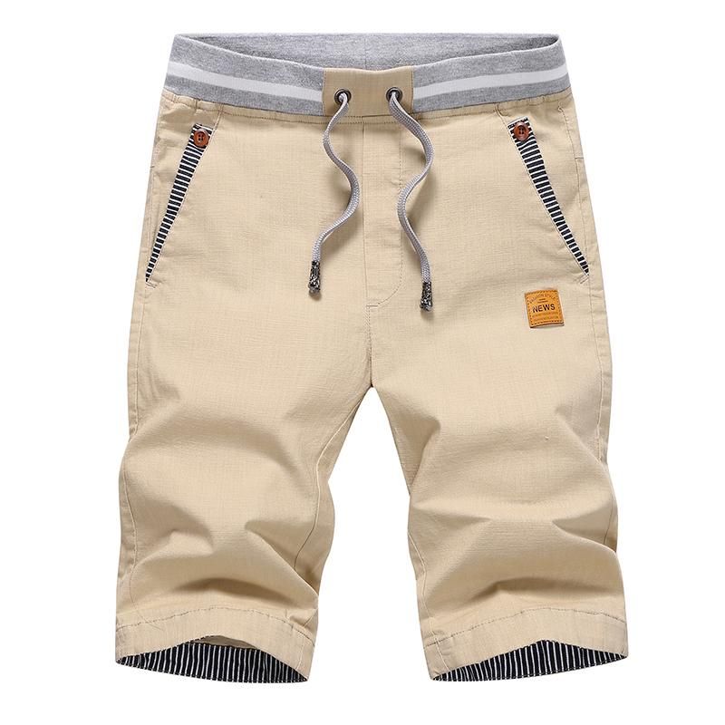 2023 Summer Bermuda Male Drawstring Elastic Waist Breeches Beach Shorts