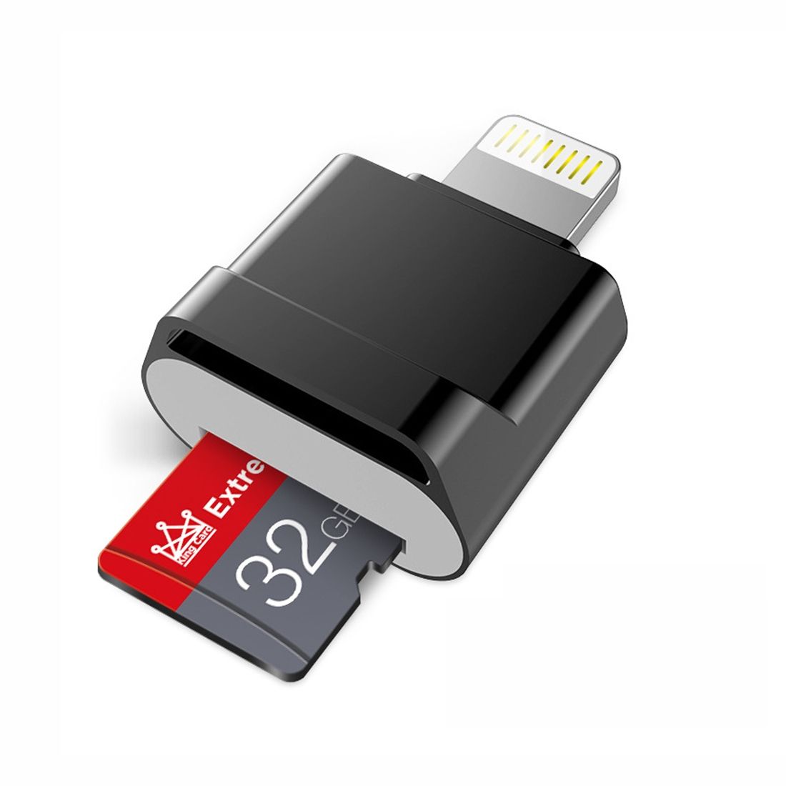 MicroDrive 8pin To TF Card Adapter Mini IPhone & IPad TF Card Reader, Capacity:16GB(Black)