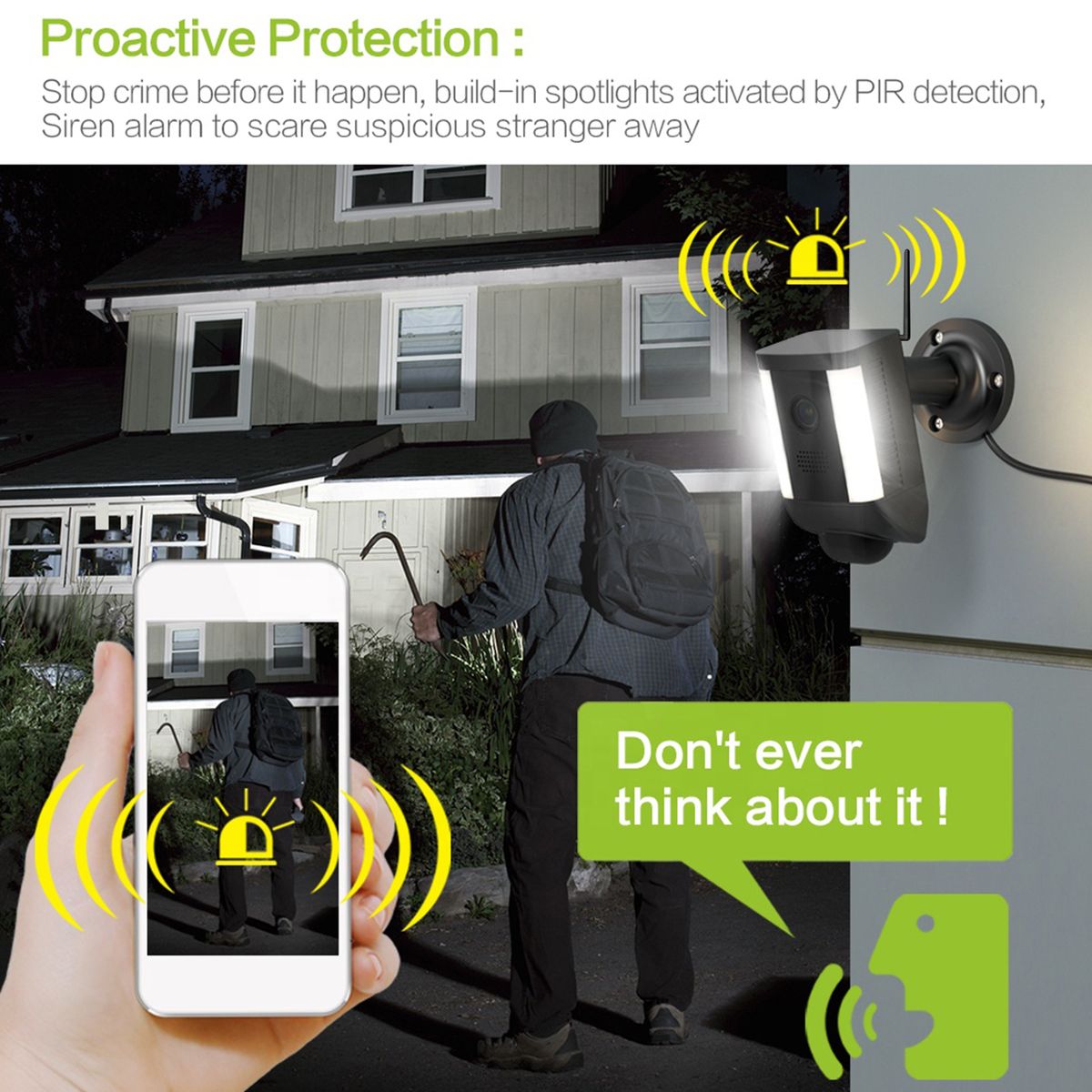 Outdoor Spotlight Security Camera, 2MP WiFi IP Cameras With