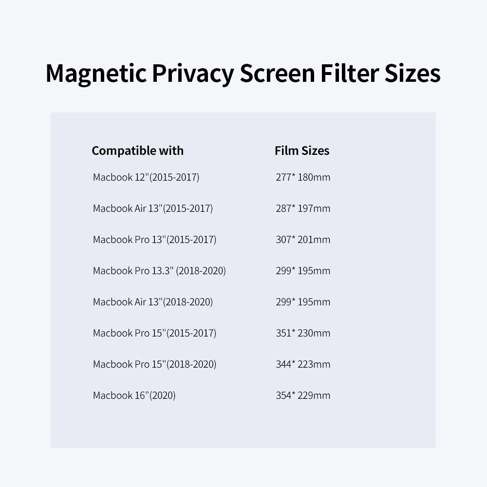 Magnetic Privacy Screen Filter Anti UV Film Anti Glare Frosted High-transmittance Film Compatible with Macbook 16''(2020)