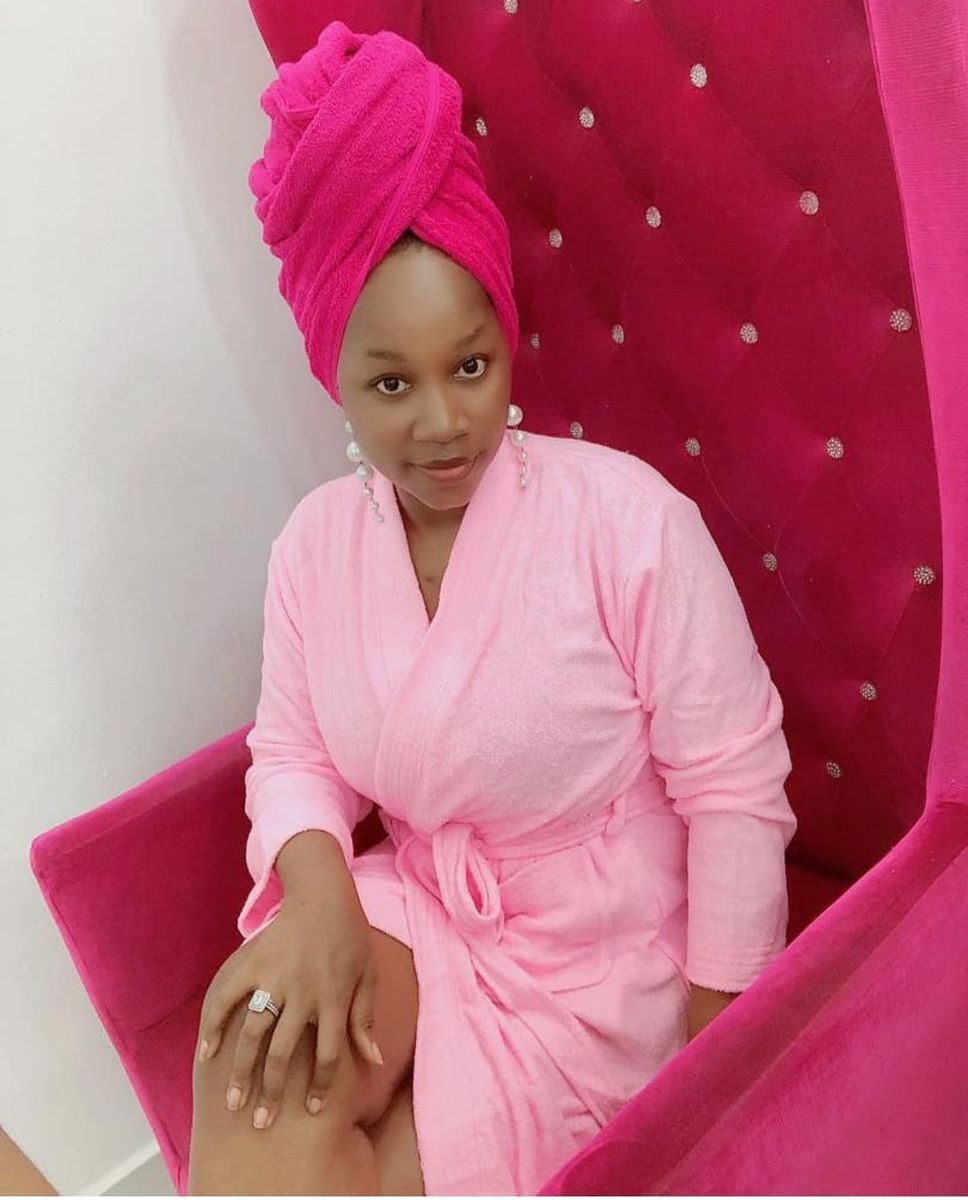 Pretty Long Sleeved Robe - Pink1 With Towel Head Wrap