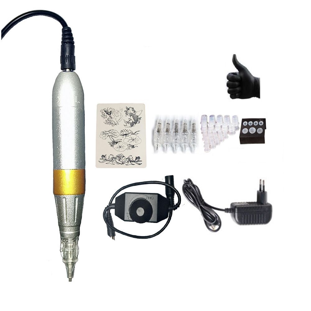 Professional Coplete Tattoo Pen Economic Starter Kit -SILVER