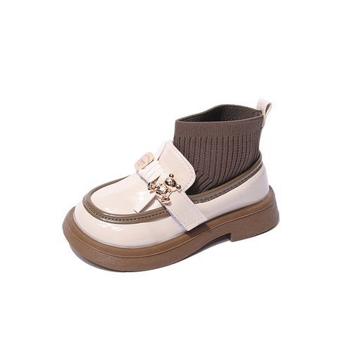 Girls' Casual Leather Upper Casual Performance Shoes-White