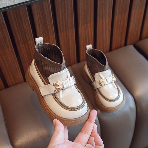 Girls' Casual Leather Upper Casual Performance Shoes-White