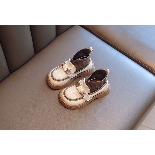 Girls' Casual Leather Upper Casual Performance Shoes-White